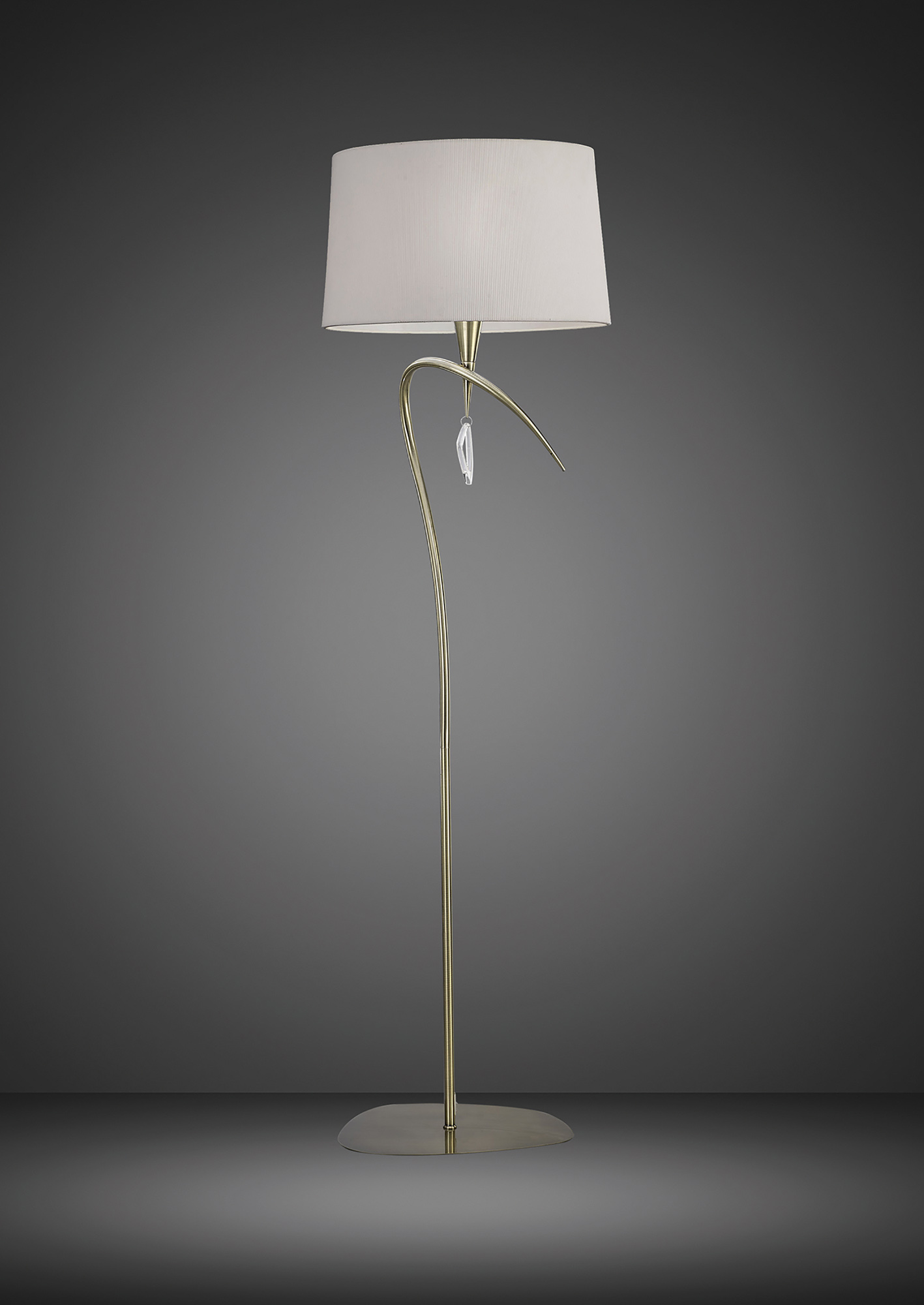Mara Antique Brass-Ivory White Floor Lamps Mantra Shaded Floor Lamps Mara Antique Brass-Ivory White Floor Lamps Mantra Shaded Floor Lamps